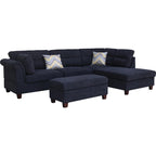 103.5 Fabric Sectional Sofa with Right Facing Chaise, Storage Ottoman, and 2 Accent Pillows