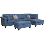 103.5 Fabric Sectional Sofa with Right Facing Chaise, Storage Ottoman, and 2 Accent Pillows