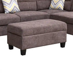 103.5 Fabric Sectional Sofa with Right Facing Chaise, Storage Ottoman, and 2 Accent Pillows