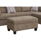 103.5 Fabric Sectional Sofa with Right Facing Chaise, Storage Ottoman, and 2 Accent Pillows