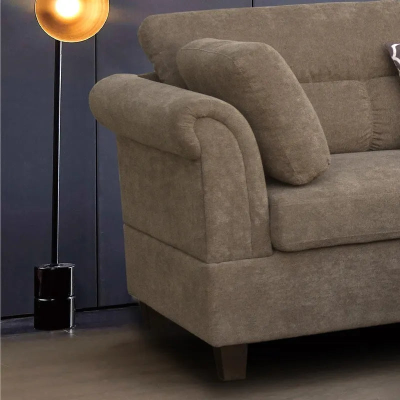 103.5 Fabric Sectional Sofa with Right Facing Chaise, Storage Ottoman, and 2 Accent Pillows