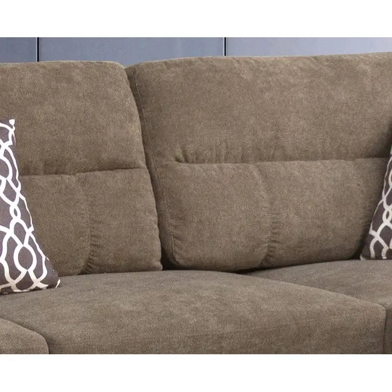 103.5 Fabric Sectional Sofa with Right Facing Chaise, Storage Ottoman, and 2 Accent Pillows