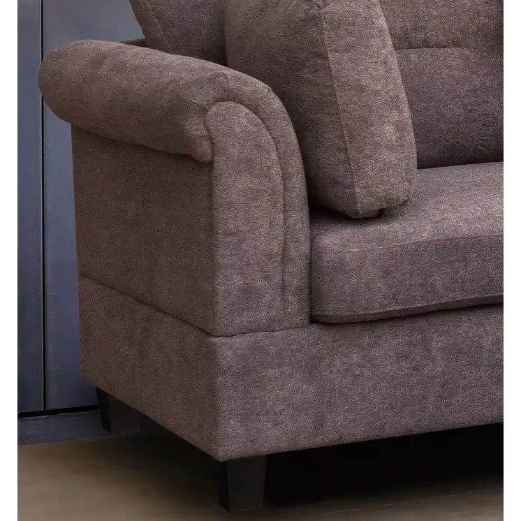 103.5 Fabric Sectional Sofa with Right Facing Chaise, Storage Ottoman, and 2 Accent Pillows