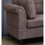 103.5 Fabric Sectional Sofa with Right Facing Chaise, Storage Ottoman, and 2 Accent Pillows