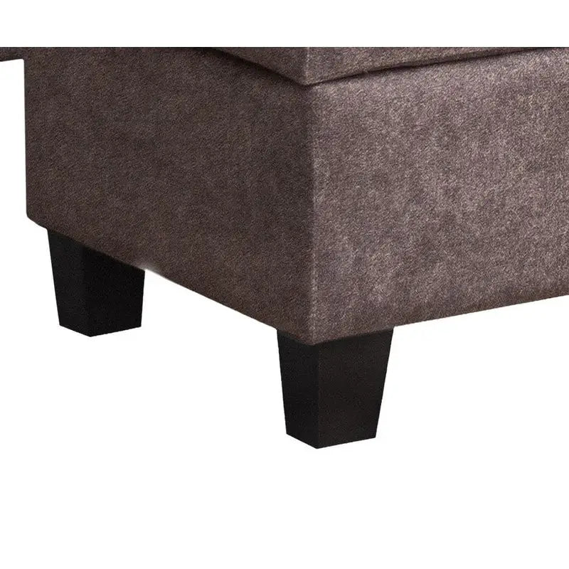 103.5 Fabric Sectional Sofa with Right Facing Chaise, Storage Ottoman, and 2 Accent Pillows