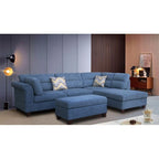 103.5 Fabric Sectional Sofa with Right Facing Chaise, Storage Ottoman, and 2 Accent Pillows