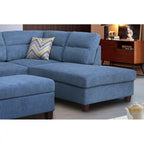 103.5 Fabric Sectional Sofa with Right Facing Chaise, Storage Ottoman, and 2 Accent Pillows
