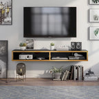 Meuble TV mural moderne 2 étagères de 60 pouces par