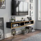 Meuble TV mural moderne 2 étagères de 60 pouces par