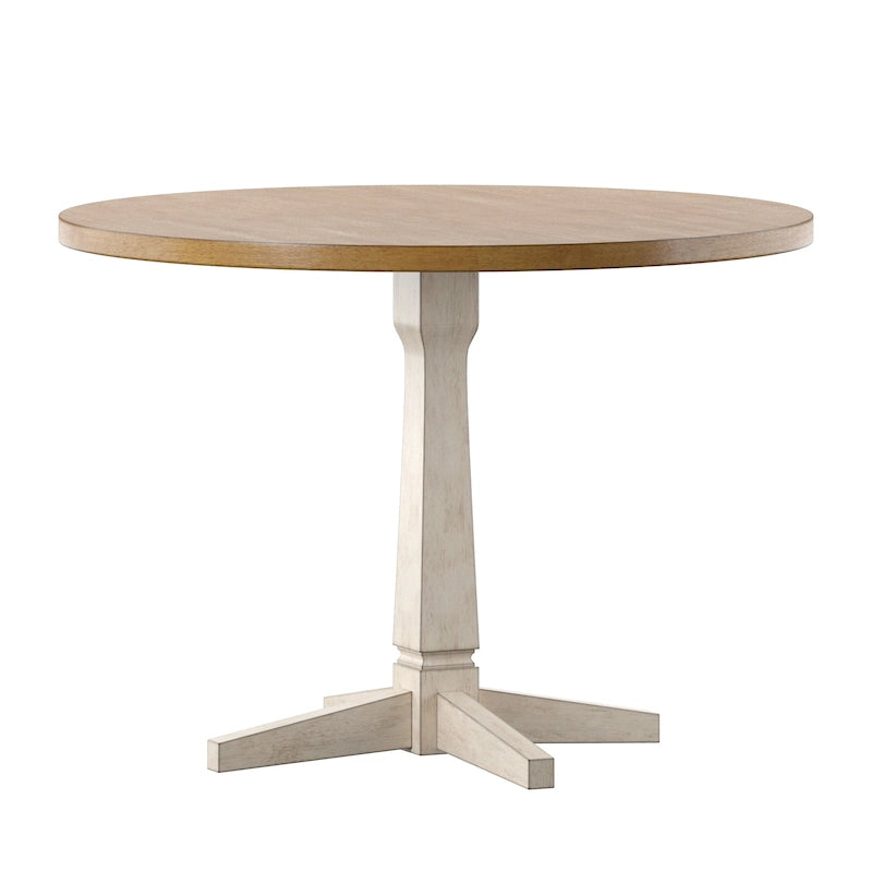 Table à manger ronde bicolore de