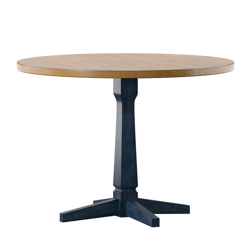 Table à manger ronde bicolore de