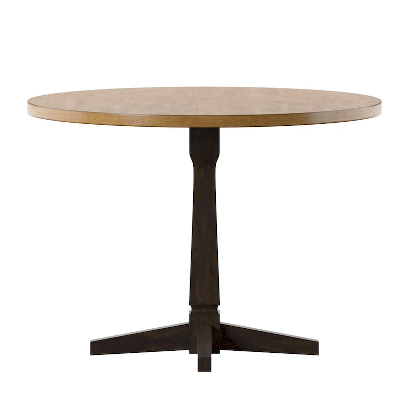 Table à manger ronde bicolore de