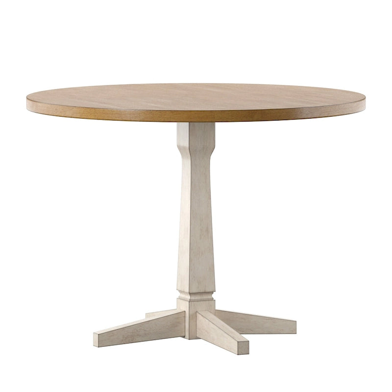 Table à manger ronde bicolore de