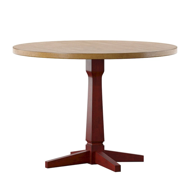 Table à manger ronde bicolore de