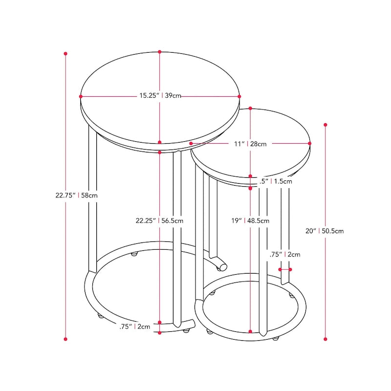 Table gigogne ronde Fort Worth
