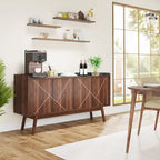 Buffet de cuisine de 140 cm, vaisselier, table d'appoint, bar à café avec rangement et portes pour salle à manger, salon, entrée
