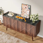 Buffet de cuisine de 140 cm, vaisselier, table d'appoint, bar à café avec rangement et portes pour salle à manger, salon, entrée