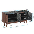 Buffet de cuisine de 140 cm, vaisselier, table d'appoint, bar à café avec rangement et portes pour salle à manger, salon, entrée