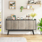 Buffet de cuisine de 140 cm, vaisselier, table d'appoint, bar à café avec rangement et portes pour salle à manger, salon, entrée