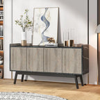 Buffet de cuisine de 140 cm, vaisselier, table d'appoint, bar à café avec rangement et portes pour salle à manger, salon, entrée