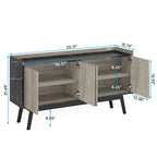 Buffet de cuisine de 140 cm, vaisselier, table d'appoint, bar à café avec rangement et portes pour salle à manger, salon, entrée