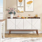 Buffet de cuisine de 140 cm, vaisselier, table d'appoint, bar à café avec rangement et portes pour salle à manger, salon, entrée