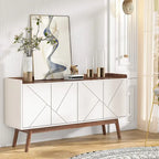 Buffet de cuisine de 140 cm, vaisselier, table d'appoint, bar à café avec rangement et portes pour salle à manger, salon, entrée