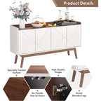 Buffet de cuisine de 140 cm, vaisselier, table d'appoint, bar à café avec rangement et portes pour salle à manger, salon, entrée