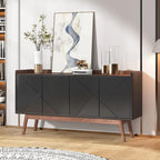 Buffet de cuisine de 140 cm, vaisselier, table d'appoint, bar à café avec rangement et portes pour salle à manger, salon, entrée