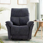Fauteuil inclinable manuel pivotant et basculant en tissu rembourré