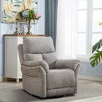 Fauteuil inclinable manuel pivotant et basculant en tissu rembourré