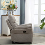 Fauteuil inclinable manuel pivotant et basculant en tissu rembourré