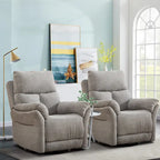 Fauteuil inclinable manuel pivotant et basculant en tissu rembourré