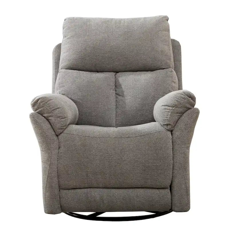 Fauteuil inclinable manuel pivotant et basculant en tissu rembourré