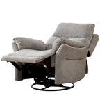 Fauteuil inclinable manuel pivotant et basculant en tissu rembourré