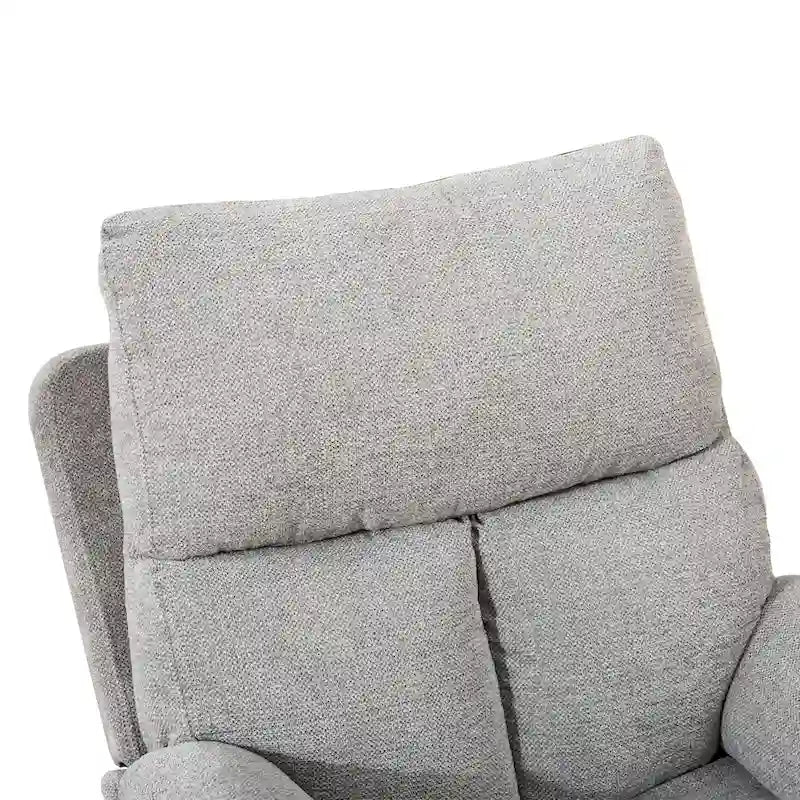 Fauteuil inclinable manuel pivotant et basculant en tissu rembourré