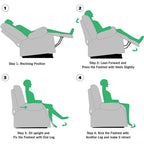 Fauteuil inclinable manuel pivotant et basculant en tissu rembourré