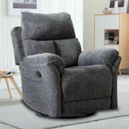 Fauteuil inclinable manuel pivotant et basculant en tissu rembourré