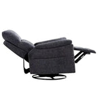 Fauteuil inclinable manuel pivotant et basculant en tissu rembourré