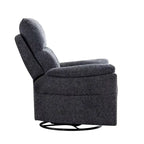 Fauteuil inclinable manuel pivotant et basculant en tissu rembourré