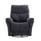 Fauteuil inclinable manuel pivotant et basculant en tissu rembourré