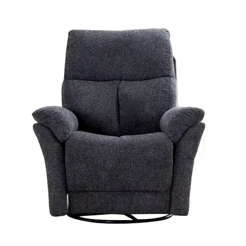 Fauteuil inclinable manuel pivotant et basculant en tissu rembourré