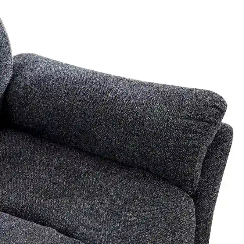 Fauteuil inclinable manuel pivotant et basculant en tissu rembourré