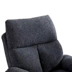 Fauteuil inclinable manuel pivotant et basculant en tissu rembourré