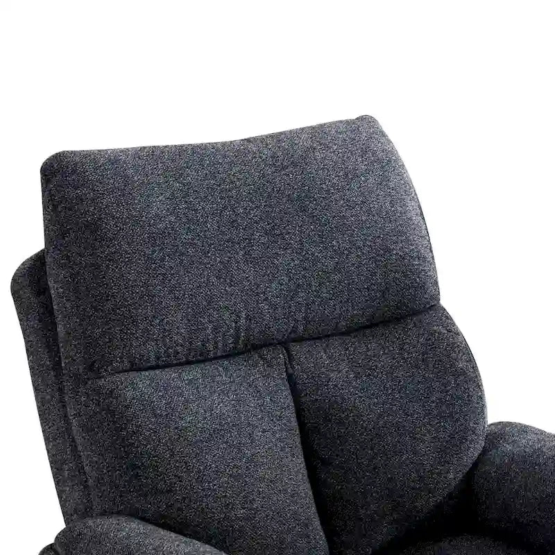 Fauteuil inclinable manuel pivotant et basculant en tissu rembourré