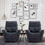 Fauteuil inclinable manuel pivotant et basculant en tissu rembourré