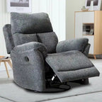 Fauteuil inclinable manuel pivotant et basculant en tissu rembourré