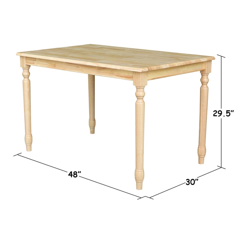 Table de salle à manger en bois massif finition naturelle