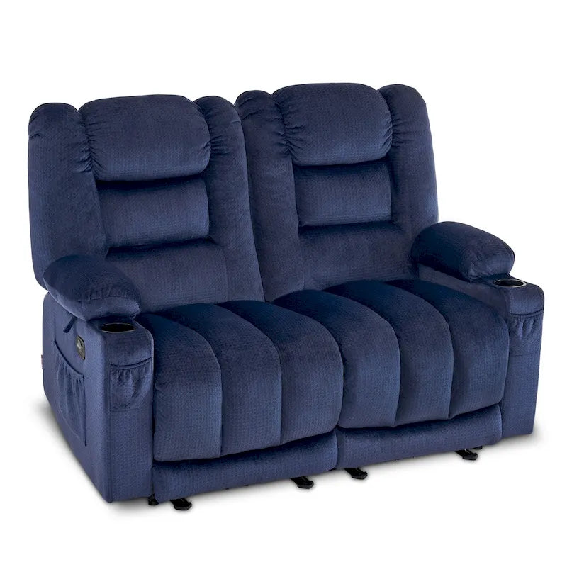 Canapé inclinable électrique deux places avec fonction chauffante et massante, en tissu PR648