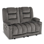 Canapé inclinable électrique deux places avec fonction chauffante et massante, en tissu PR648